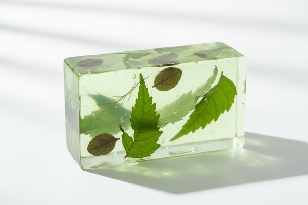 glycerine moisturizing soaps with natural leaves for gentle skin hydration